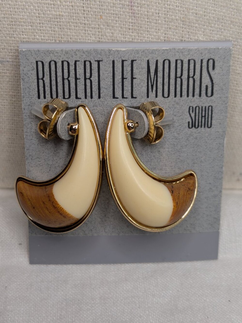 Robert Lee Morris Soho Gold Crescent Earrings